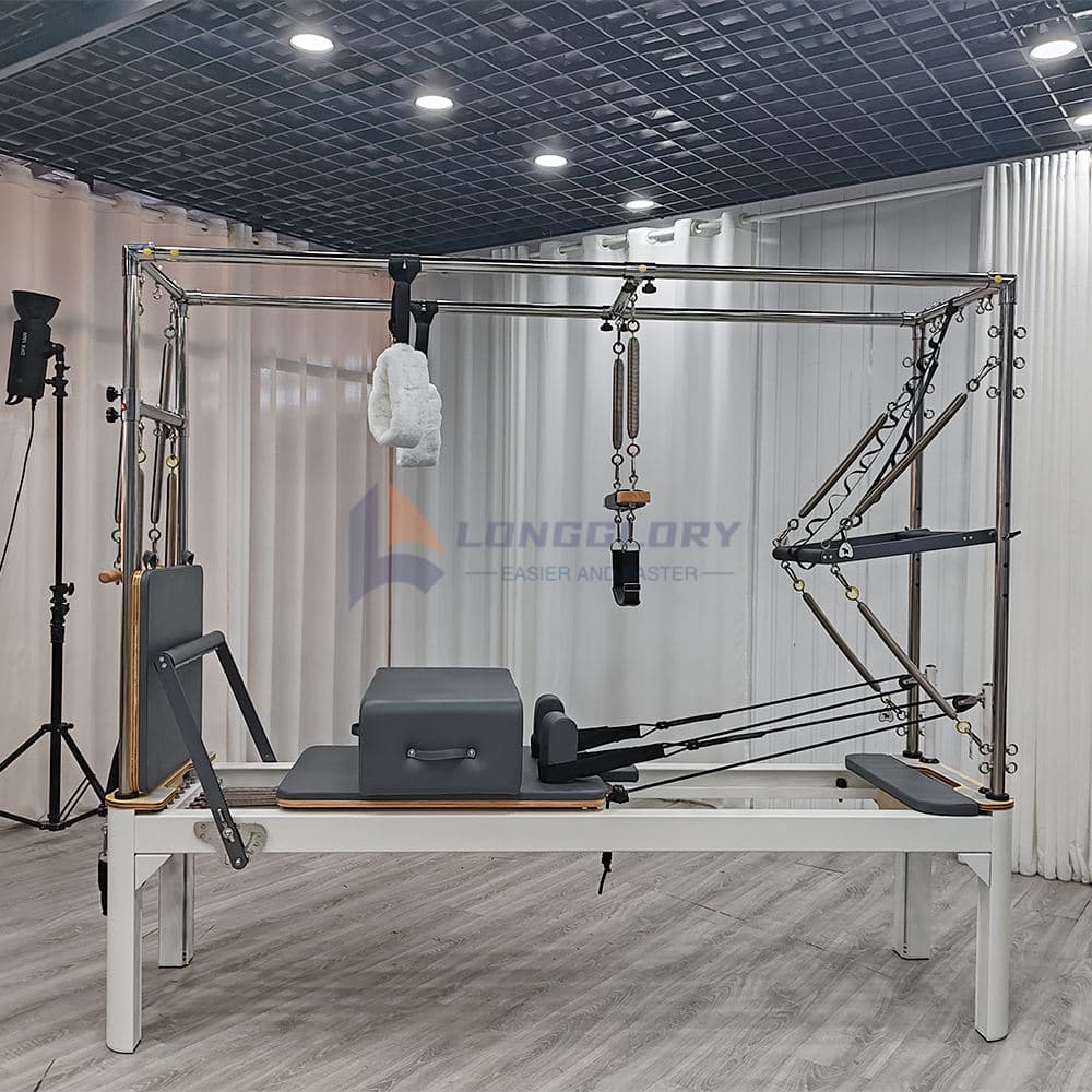 Reformer Cadillac Pilates trois en un en aluminium