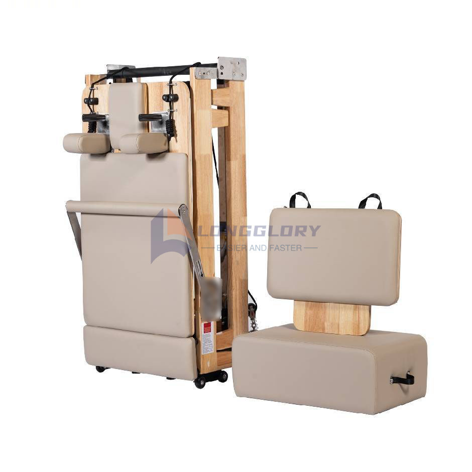 Reformer Pilates pliable en chêne