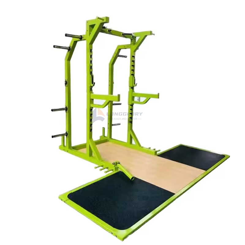 Support de squat avec plate-forme d'haltérophilie